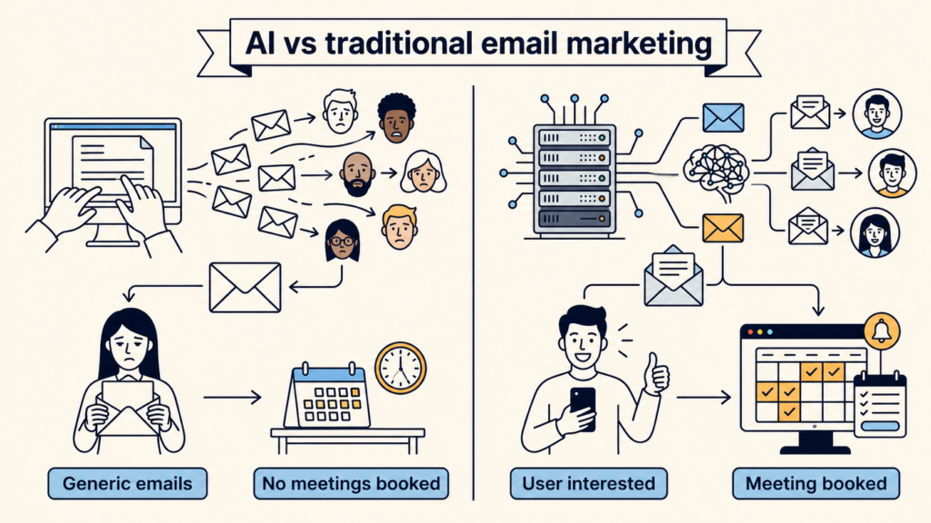 AI vs traditional email marketing for B2B sales